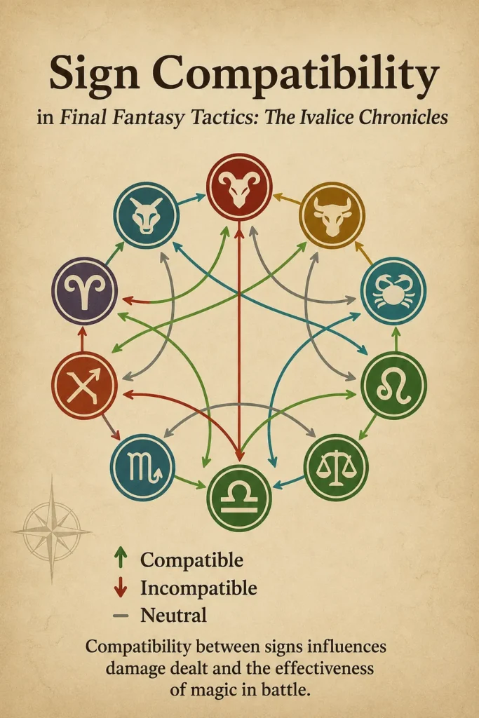 Illustrative image regarding the zodiac signs in Final Fantasy Tactics.